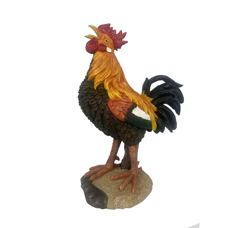 Coq en polyrésine -L. 28xl. 18xH. 39cm