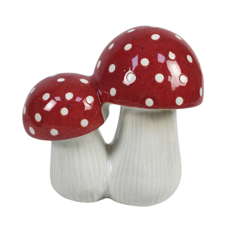 Champignon décoratif en céramique - L. 13xl. 23xH.