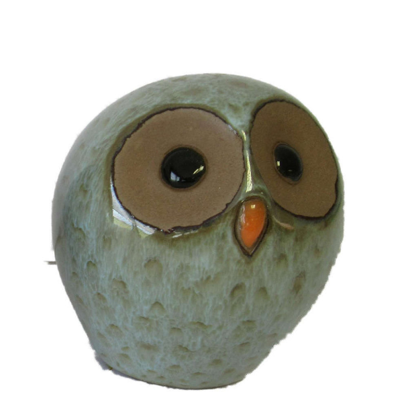 Chouette, en céramique : D.10 cm