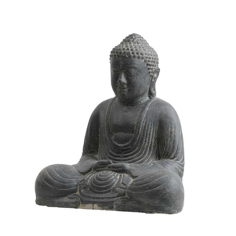 Statue de bouddha japonais assis en pierre reconst