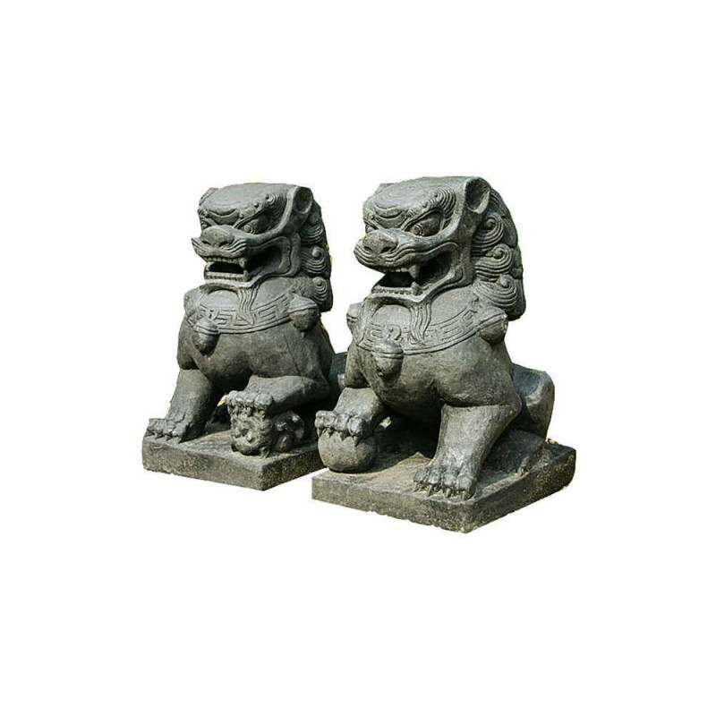 Lion du Temple en pierre reconstituée - 25x36x40 c