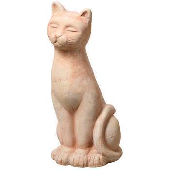 Chat Terra : terre cuite, L.17xl.13xh.32cm