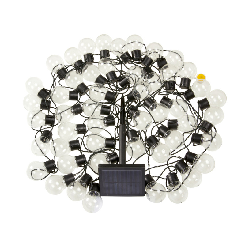 Guirlande solaire LED GloBulb, 20 ampoules, colori