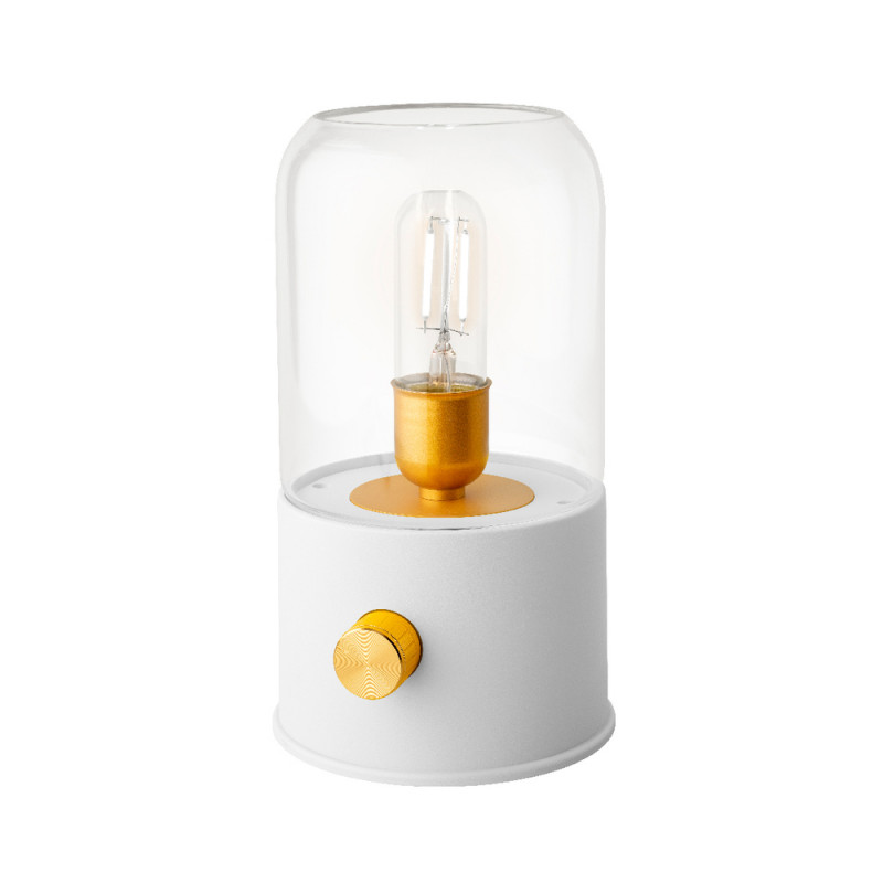 Lampe tempete rechargeable coloris blanc