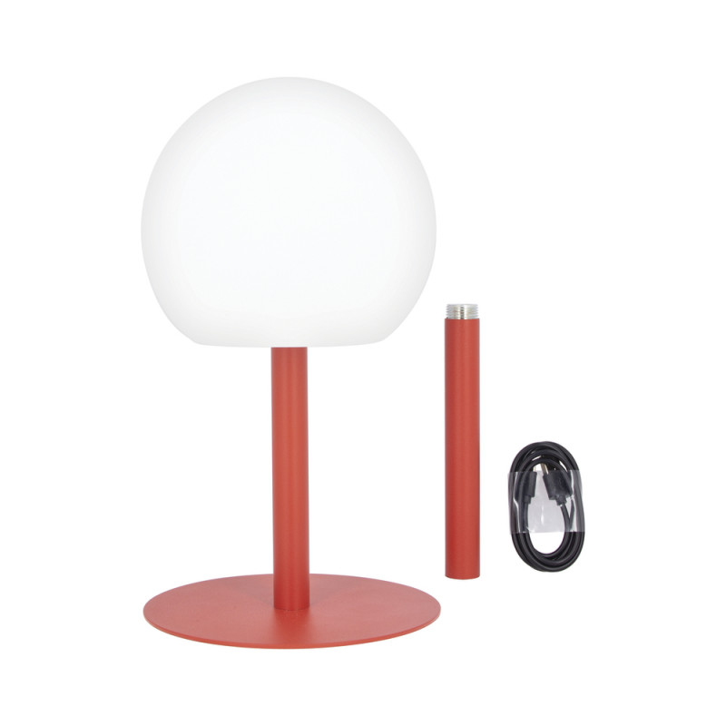 Lampe à poser LED boule terracota rechargeable en
