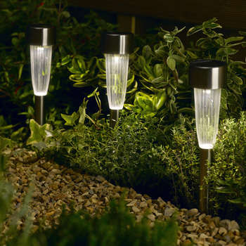 Balise LED solaire flûte en plastique transparent