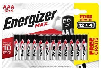 Piles Alcalines Energizer Max AAA/LR3, pack de 12+