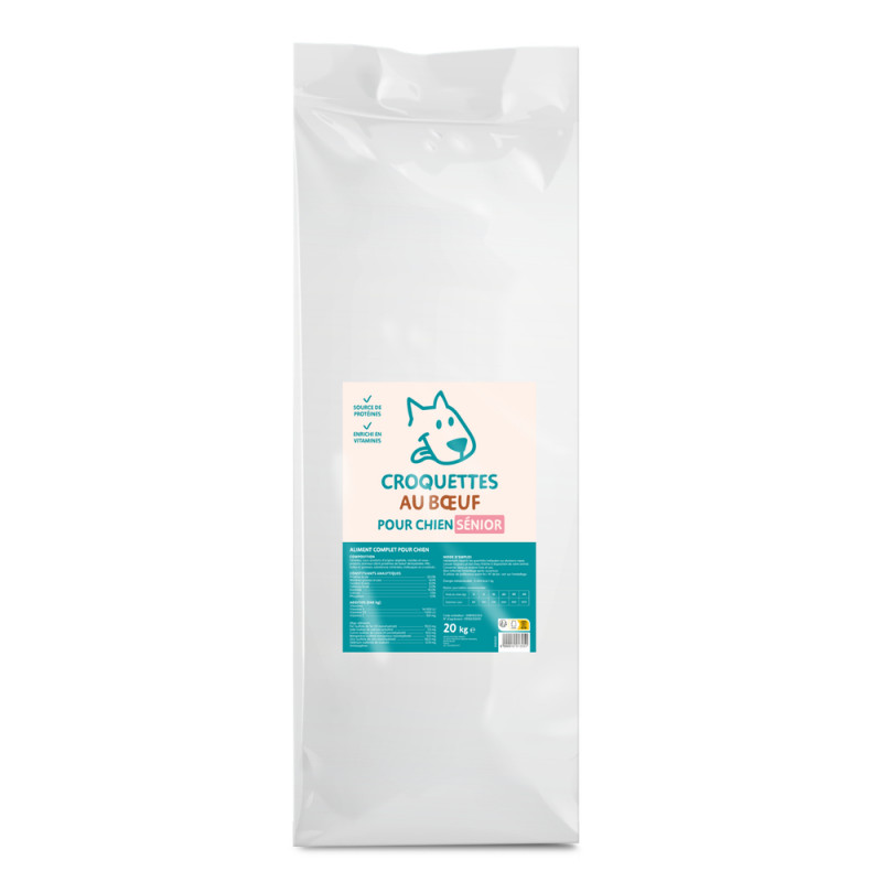 Croquettes à la viande pour chien sénior 20kg