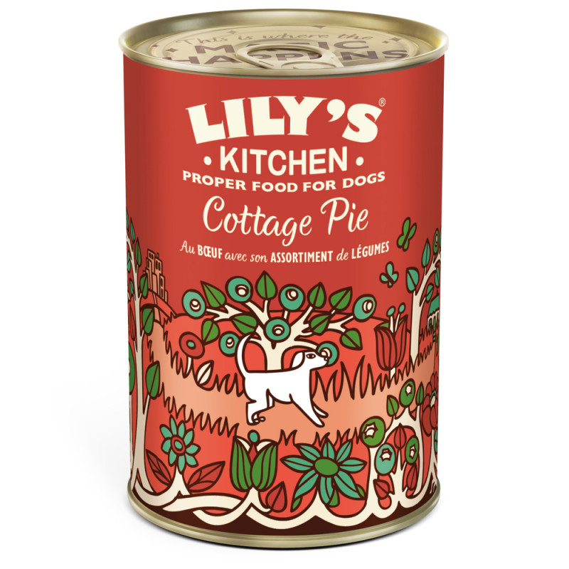 Pâtée pour chien : Cottage pie, buf et assortimen