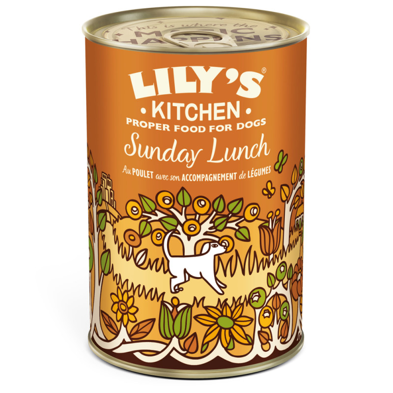 Pâtée pour chien : Sunday Lunch, poulet et légumes