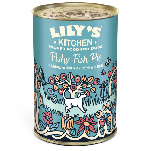 Pâtée pour chien : Fishy Fish Pie, dinde et saumon