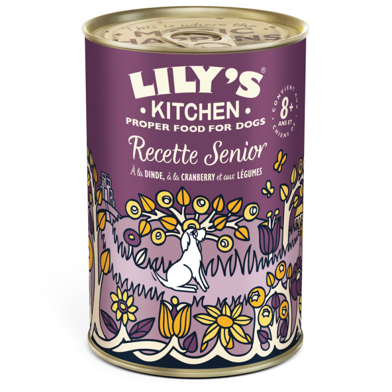 Pâtée pour chien senior, à la dinde, cranberry et