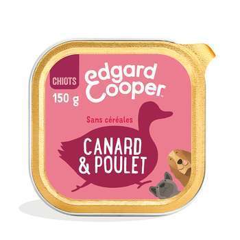 Barquette Edgard&Cooper canard et poulet pour