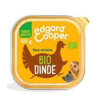 Barquette bio dinde sans céréales pour chien adult