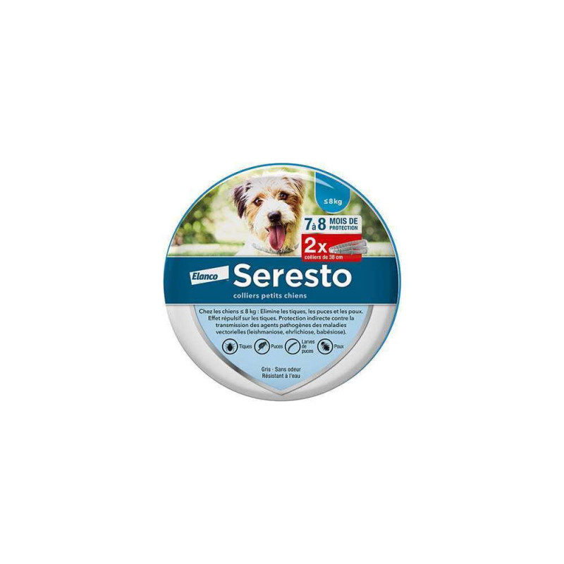 Collier antiparasitaire Seresto petit chien - de 8
