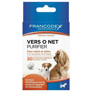 Aliment minéral Vers O Net pour chien : 30 comprim