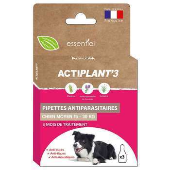 Pipettes antiparasitaires chien moyen : 3x2ml