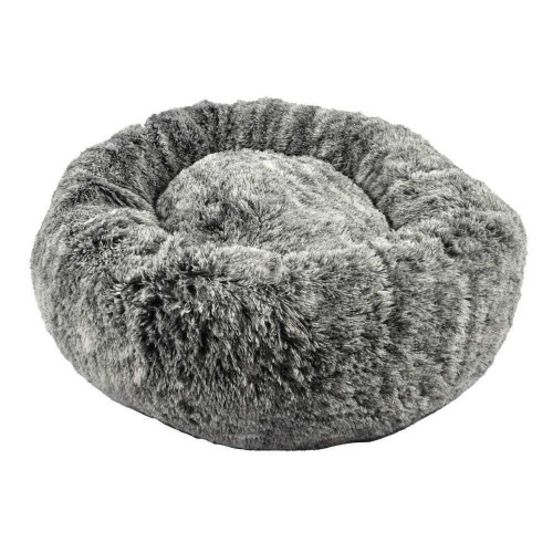 Coussin Donut ''Poilu'' pour chien bicolore Noir Ø