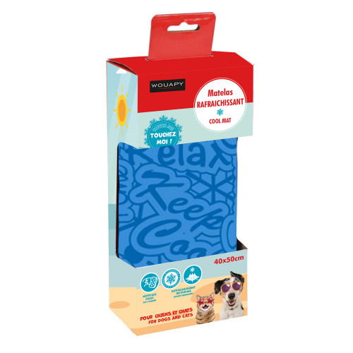 Matelas rafraîchissant pour chien et chat bleu L.