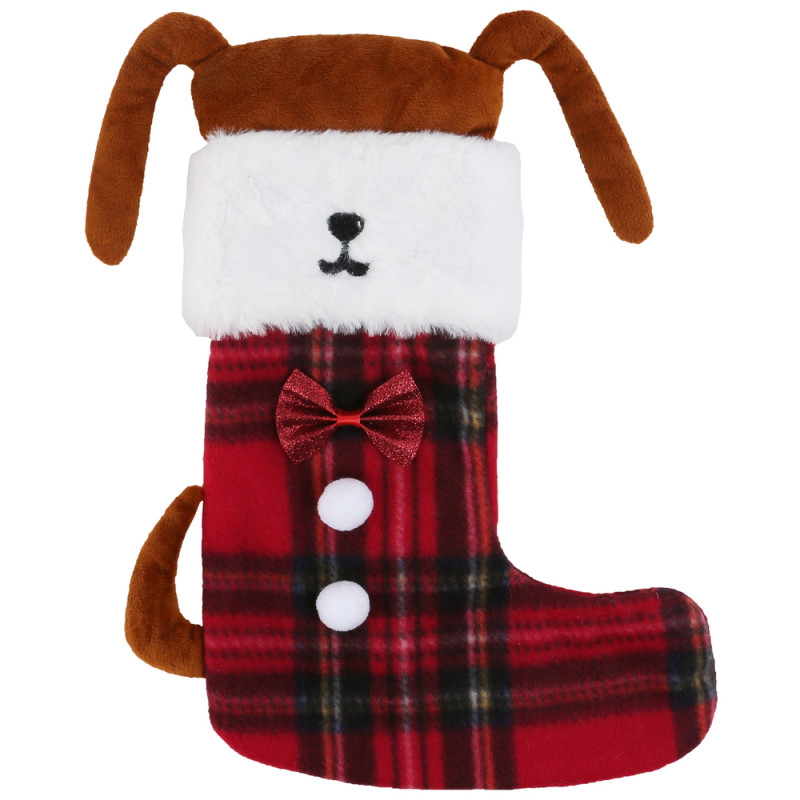 Chaussette de Noël pour chien H. 39cm