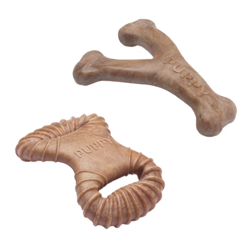 Jouet pour chiot, Pack dental chew wishbone bacon