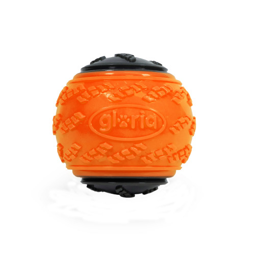 Jouet pour chien, balle méga squeaker orange/gris