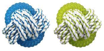 Jouet Chien Balle Nouee Tpr+Corde D. 6,35cm