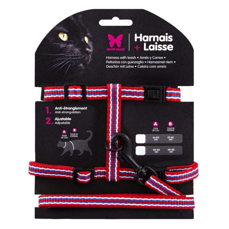 Set collection Trio Harnais + Laisse Rouge pour ch