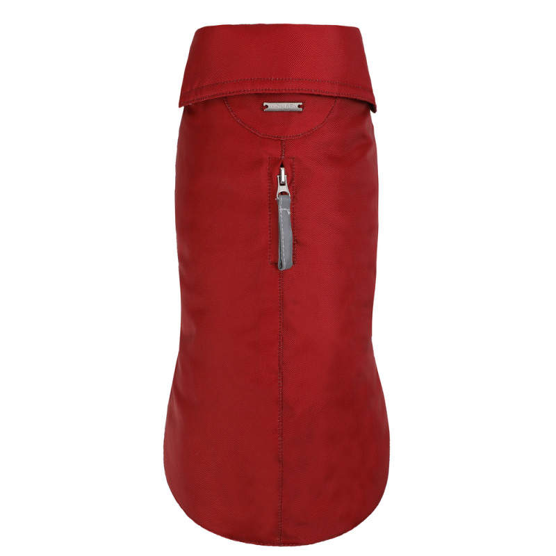 Manteau imperméable polaire pour chien, coloris ro