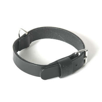 Collier pour chiens bords ronds noir : L. 14/35cm