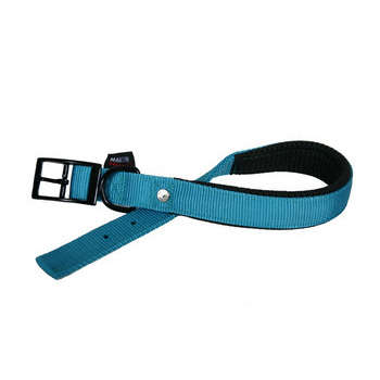 Collier chien : nylon, turquoise, 2,5x65cm