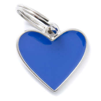 Médaille collier MyFamily : petit c½ur bleu
