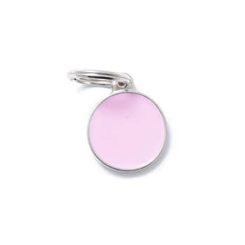 Médaille collier MyFamily : petit cercle rose