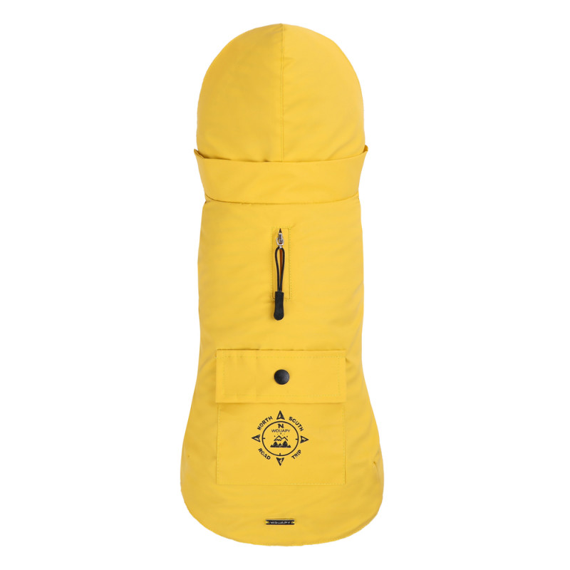Manteau ciré jaune avec capuche, pour chien - Tail