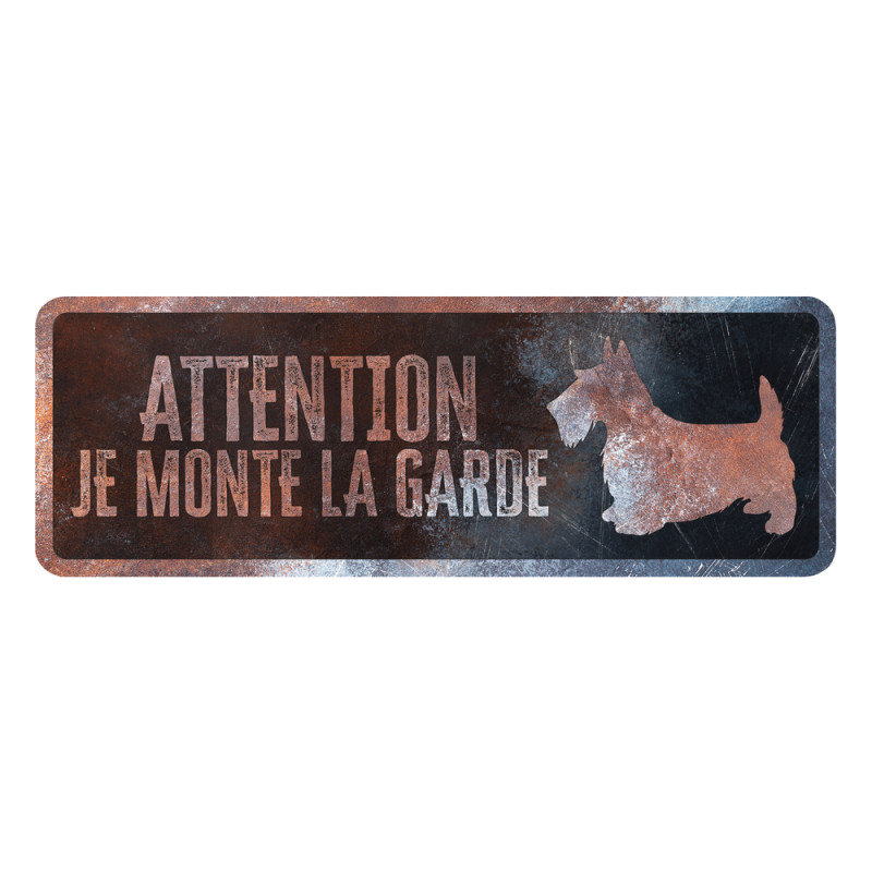 Panneau d'avertissement Terrier Français 40x13x0,3