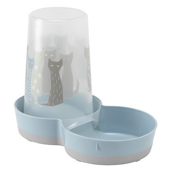 Distributeur de croquettes et d'eau Cat Dream bleu