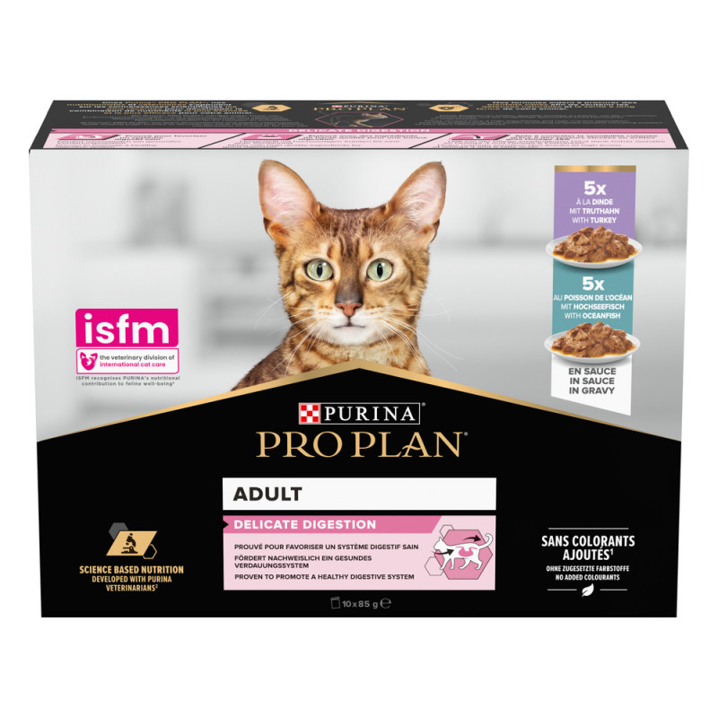 Pro plan delicate digestion dinde & poisson sauce
