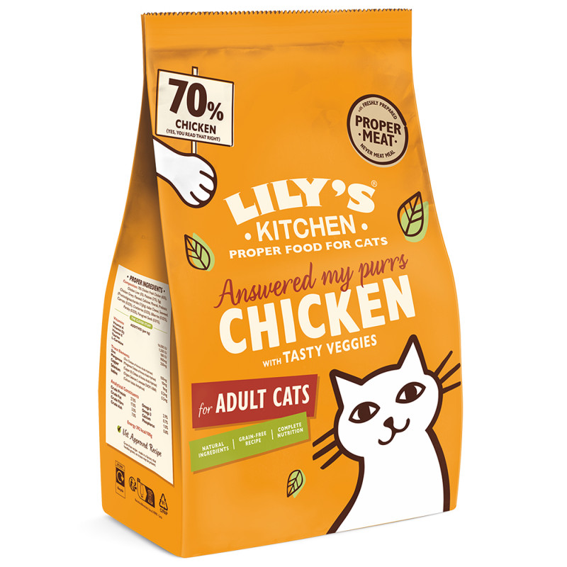 Croquettes au poulet avec des légumes pour chat 80