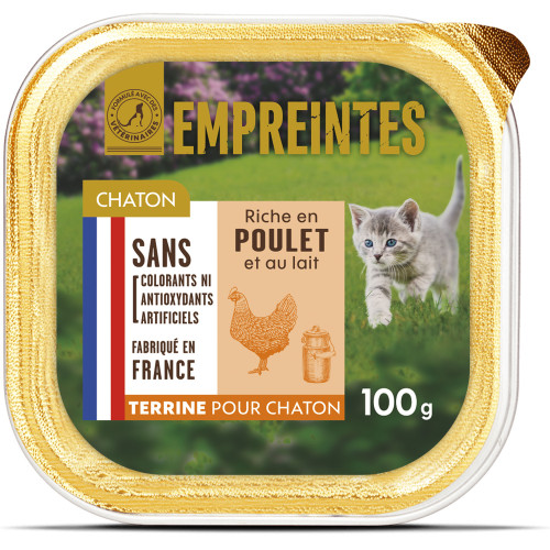 Terrine riche en poulet et au lait pour chaton 100