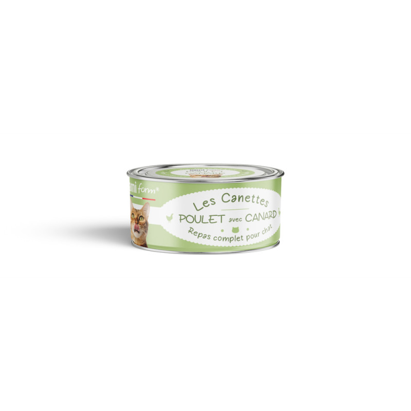 Repas complet pour chat, Les canettes au poulet et