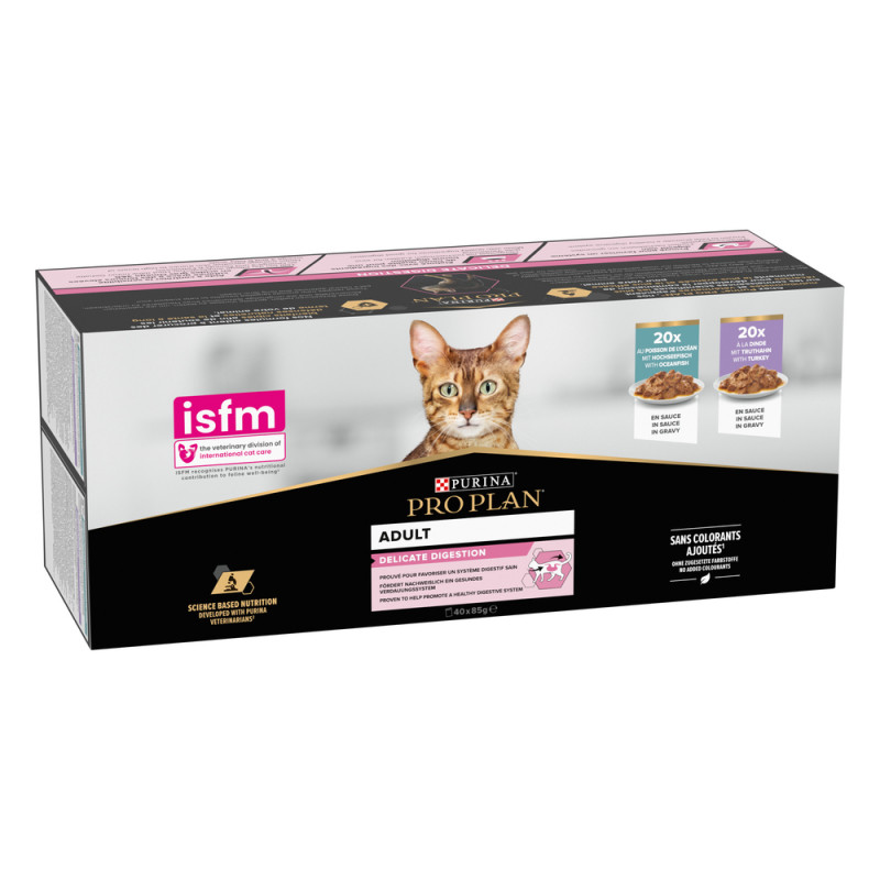 Aliments pour chat à digestion délicate, dinde et