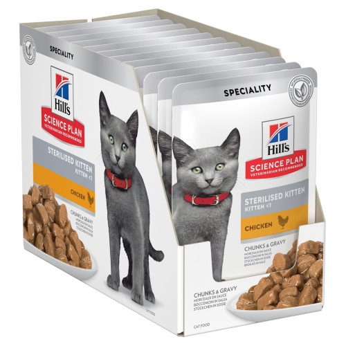 Pack sachets repas pour chaton stérilisé, au poule