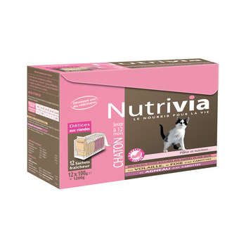 Nutrivia chaton : viandes 12 x 100g