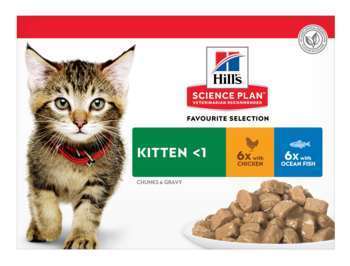Sachet chaton multipack poulet et poisson 12 x 85g