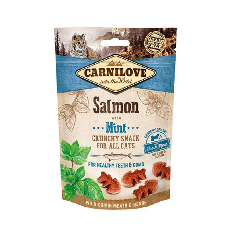 Friandises crunchy saumon et menthe pour chat 50g