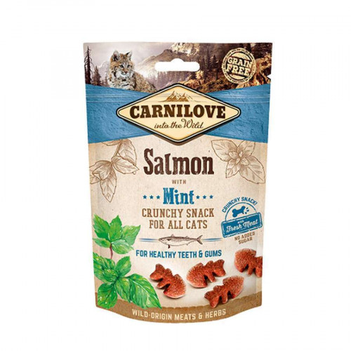 Friandises crunchy saumon et menthe pour chat 50g