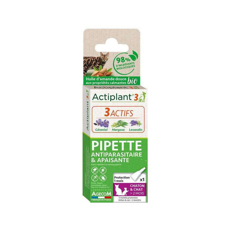 Pipette Actiplant'3 chaton & chat 2 mois x1