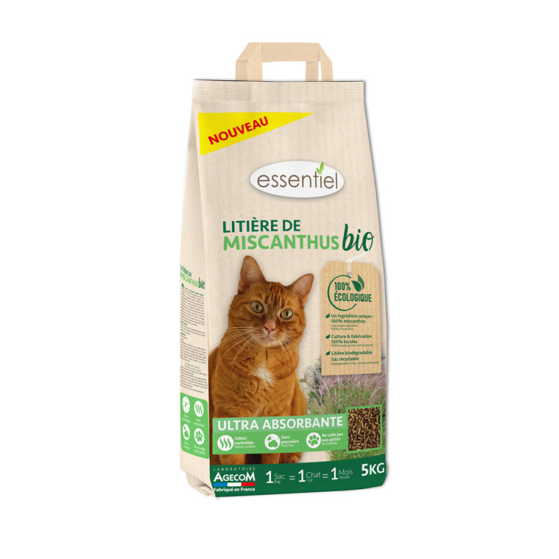 Litière de Miscanthus Bio Absorbante pour Chat - 5