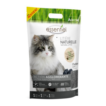 Litière végétale pour chat Essentiel Soja Charbon