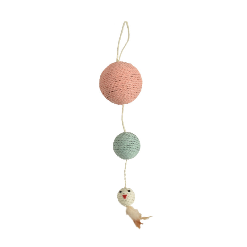 Griffoir plume rose pour chat